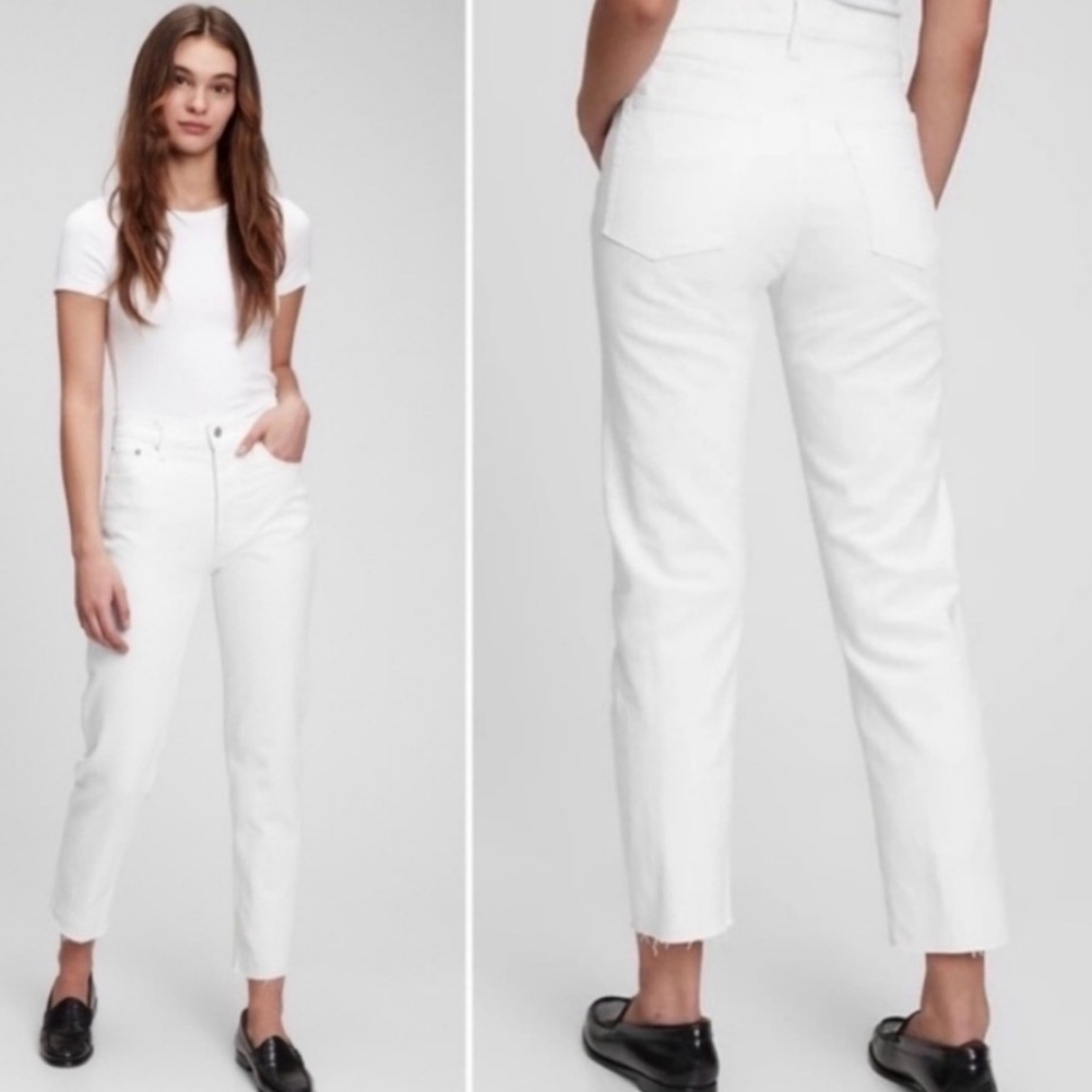 Gap White High-Rise Straight Jeans - Women